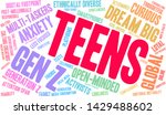 teens word cloud on a white... | Shutterstock .eps vector #1429488602