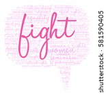 women's rights fight word cloud ... | Shutterstock .eps vector #581590405