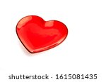 a red heart shape plate... | Shutterstock . vector #1615081435
