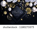 glam christmas cadr with white... | Shutterstock .eps vector #1180273375