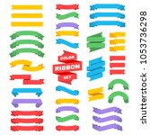 retro text ribbon banners in... | Shutterstock . vector #1053736298