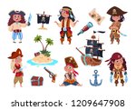 Pirate Characters. Cartoon Kids ...