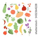 color fruits vegetables. onion... | Shutterstock .eps vector #1432364228