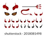 red devil horn. satanic horns... | Shutterstock .eps vector #2018081498
