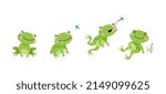 funny frog jumping for flying... | Shutterstock .eps vector #2149099625