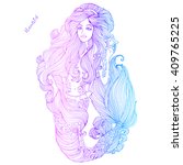 vector hand drawn colored sea... | Shutterstock .eps vector #409765225