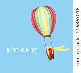 birthday card with airship | Shutterstock . vector #116869018