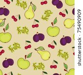 seamless fruit wallpaper | Shutterstock .eps vector #75490909