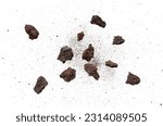 Small photo of Blast of rock with dust particle isolated