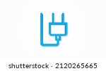 electric plug 3d line flat... | Shutterstock .eps vector #2120265665