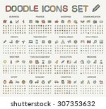 vector doodle pictogram set ... | Shutterstock .eps vector #307353632