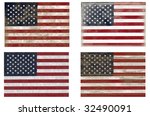 Distressed American Flags