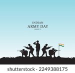 Indian Army Day. 15. Indian defense day Celebration concept. Template for background, banner, card, poster. vector illustration. holiday concept.
