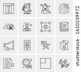 business icon set. 16 universal ... | Shutterstock .eps vector #1610239972