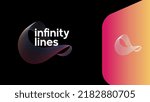 Gradient Infinity lines Logo design. infinity symbol making from lines concept logo design. Logo template. Infinity square logo, symbol, badges, icons, monogram, social media, logomark.