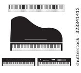 Piano Vector Icon Set