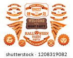 set of halloween vector orange... | Shutterstock .eps vector #1208319082
