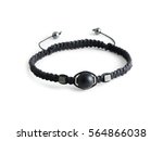 Black stone bracelet isolated on white background
