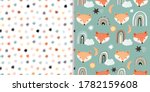seamless patterns set with... | Shutterstock .eps vector #1782159608
