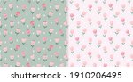 floral seamless patterns set... | Shutterstock .eps vector #1910206495