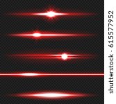 red horizontal lens flares pack.... | Shutterstock .eps vector #615577952