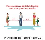social distancing and face mask ... | Shutterstock .eps vector #1805910928