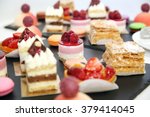 desserts with fruits, mousse, biscuits