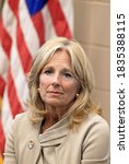 Small photo of Fort Riley, Kansas, USA, April, 6th 2016 Dr. Jill Biden wife of Vice President Joe Biden visits The Fort Riley Middle School