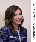 Small photo of South Dakota Governor Kristi Noem is interviewed for local television show “Be Courageous” hosted by Tony Barton and Terry Rogers on the Watch Kansas network