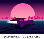 retro future. 80s style sci fi... | Shutterstock .eps vector #1017567358