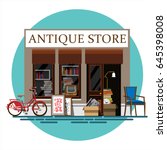 antique store. antique shop.... | Shutterstock .eps vector #645398008