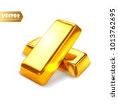 gold bars isolated. vector... | Shutterstock .eps vector #1013762695