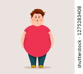 funny fat guy. vector character. | Shutterstock .eps vector #1275283408