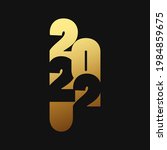 2022 happy new year gold logo... | Shutterstock .eps vector #1984859675