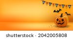 halloween background with flags ... | Shutterstock .eps vector #2042005808