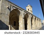 Small photo of Larnaca, CY - September 15th 2022 View of Church of Saint Lazarus, magnificent stone Byzantine architecture