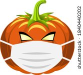 corona halloween pumpkin vector ... | Shutterstock .eps vector #1840440202