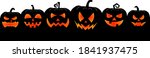 halloween pumpkins border in a... | Shutterstock .eps vector #1841937475