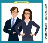 businesswoman and businessman... | Shutterstock .eps vector #1009260325