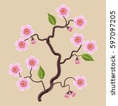 vector illustrations blooming... | Shutterstock .eps vector #597097205