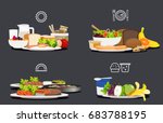 sample food at each meal. foods ... | Shutterstock .eps vector #683788195