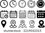 time  date  and location icons...