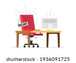 office red chair  table with... | Shutterstock .eps vector #1936091725