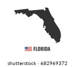 Florida Map Isolated On White...