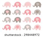 cute elephant vector set
