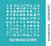 music flat icons set  for... | Shutterstock .eps vector #183864692