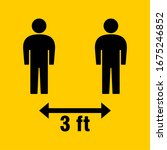 social distancing 3 feet icon.... | Shutterstock .eps vector #1675246852
