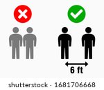 social distancing 6 feet... | Shutterstock .eps vector #1681706668