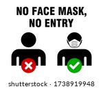 no entry without face mask or... | Shutterstock .eps vector #1738919948