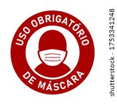 uso obrigatorio de mascara  "it ... | Shutterstock .eps vector #1753341248